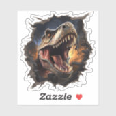 Dinosaurus T-Rex Muur Uitbraak Die Cut Decal Sticker (Vel)