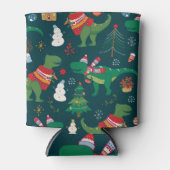 Dinosaurus T-Rex: Nieuwjaar. Blikjeskoeler (Voorkant)