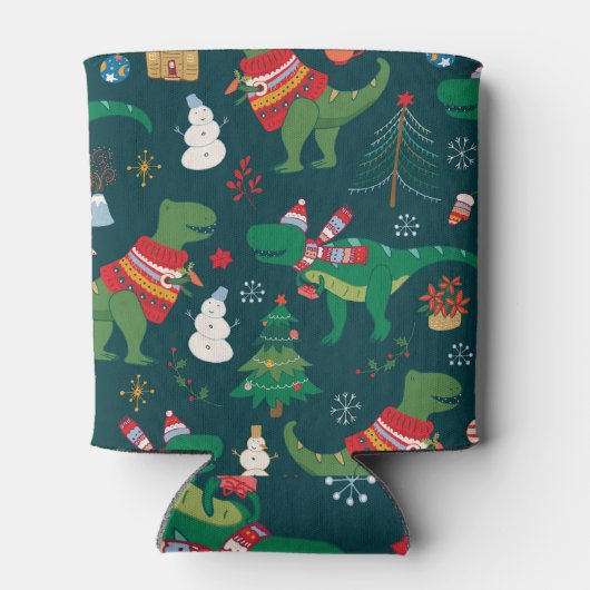 Dinosaurus T-Rex: Nieuwjaar. Blikjeskoeler (Achterkant)