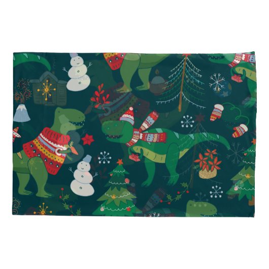 Dinosaurus T-Rex: Nieuwjaar. Kussensloop (Achterkant)