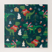 Dinosaurus T-Rex: Nieuwjaar. Legpuzzel (Verticaal)