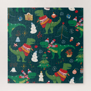 Dinosaurus T-Rex: Nieuwjaar. Legpuzzel