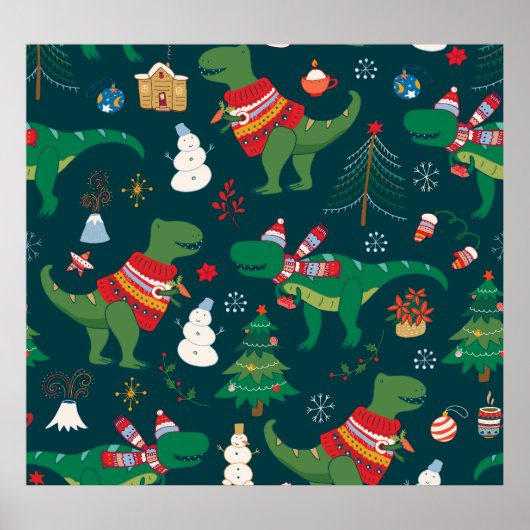 Dinosaurus T-Rex: Nieuwjaar. Poster (Voorkant)