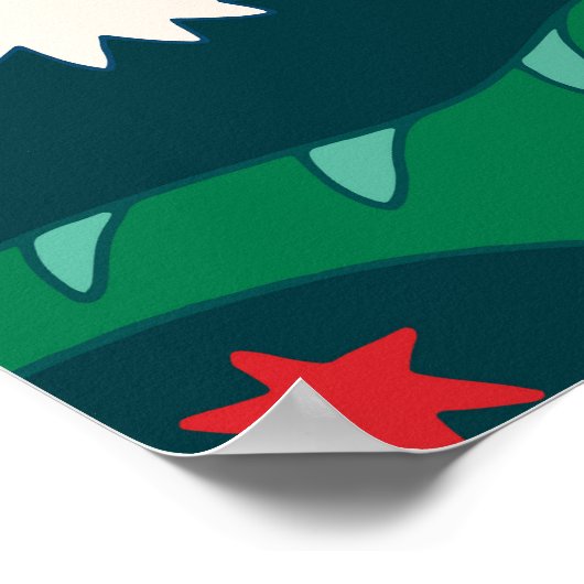 Dinosaurus T-Rex: Nieuwjaar. Poster (Hoek)