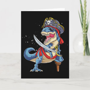 Dinosaurus T Rex Piraat Jolly Roger Halloween Grap Kaart