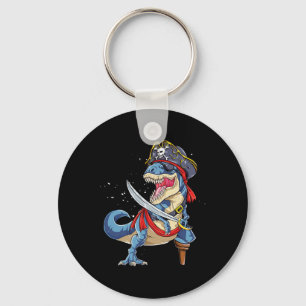 Dinosaurus T Rex Piraat Jolly Roger Halloween Grap Sleutelhanger