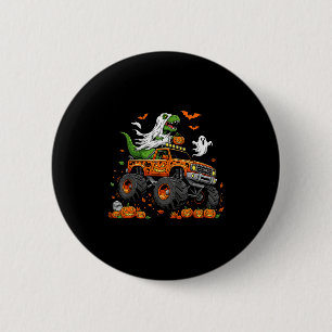 Dinosaurus T-rex Rijdt Monstertruck Halloween Mann Ronde Button 5,7 Cm