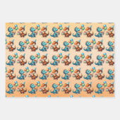 Dinosaurus T-rex thema Gepersonaliseerde Verjaarda Inpakpapier Vel (Voorkant 3)