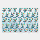 Dinosaurus T-rex thema Gepersonaliseerde Verjaarda Inpakpapier Vel (Voorkant 2)