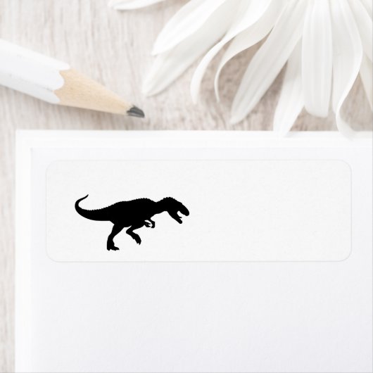 Dinosaurus T-Rex Tyrannosaurus Rex Zwart Silhouet Etiket (Insitu)