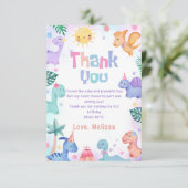 Dinosaurus T-Rex Verjaardag bedankje Bedankkaart (Staand voorkant)