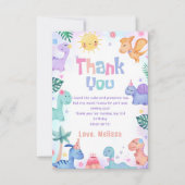 Dinosaurus T-Rex Verjaardag Bedankkaart (Voorkant)