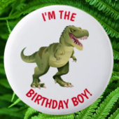 Dinosaurus T Rex VERJAARDAG Jongen Ronde Button 5,7 Cm