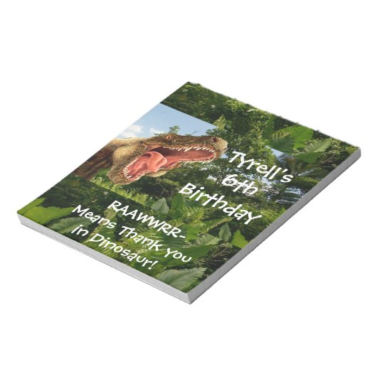 Dinosaurus T Rex Verjaardag Snoep Bar Wrappers Notitieblok (Linkerzijde)