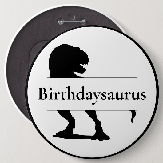 Dinosaurus T Rex Verjaardagsaus Button (Voorkant /achterkant)