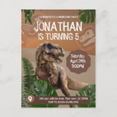 Dinosaurus T rex Verjaardagsfeest Thema Party Briefkaart (Voorkant)