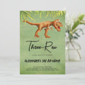 Dinosaurus T Rex verjaardagsfeestje Kaart (Staand voorkant)