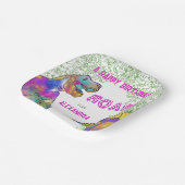 Dinosaurus T-Rex Verjaardagsfeestje Roze Papieren Bordje (Gebogen)
