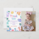 Dinosaurus T-Rex Verjaardagsfoto Bedankkaart (Voorkant)