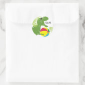 Dinosaurus t-rex zomerplezier strandbal stickers (Tas)