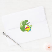Dinosaurus t-rex zomerplezier strandbal stickers (Envelop)