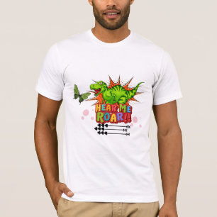 Dinosaurus tekenfilmfiguur met Hear Me Roar T-shirt