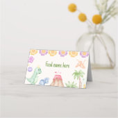 Dinosaurus Tent Place Card Verjaardag Baby shower Plaatskaartje (Voorkant)