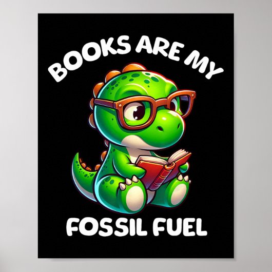 Dinosaurus terug naar school leesboeken grappige q poster (Voorkant)