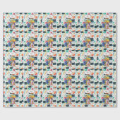 Dinosaurus Terug naar school thema voor student Cadeaupapier (Vlak)