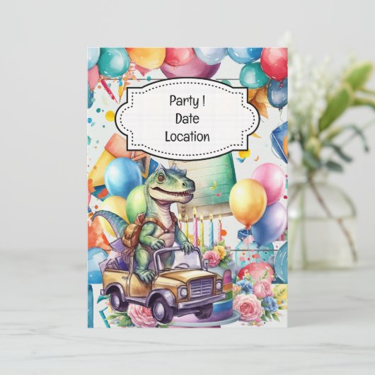 Dinosaurus terug naar school thema voor Student Kaart (Staand voorkant)