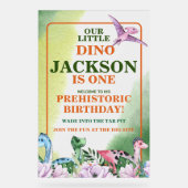 Dinosaurus thema 1e verjaardag acryl bord (Voorkant)