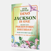 Dinosaurus thema 1e verjaardag acryl bord (Hoek)