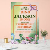 Dinosaurus thema 1e verjaardag acryl bord (Huwelijk)