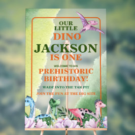 Dinosaurus thema 1e verjaardag acryl bord