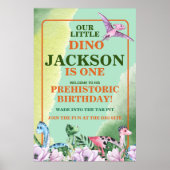 Dinosaurus thema 1e verjaardag poster (Voorkant)