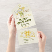 Dinosaurus thema Baby shower All In One Uitnodiging (Afscheurbaar)