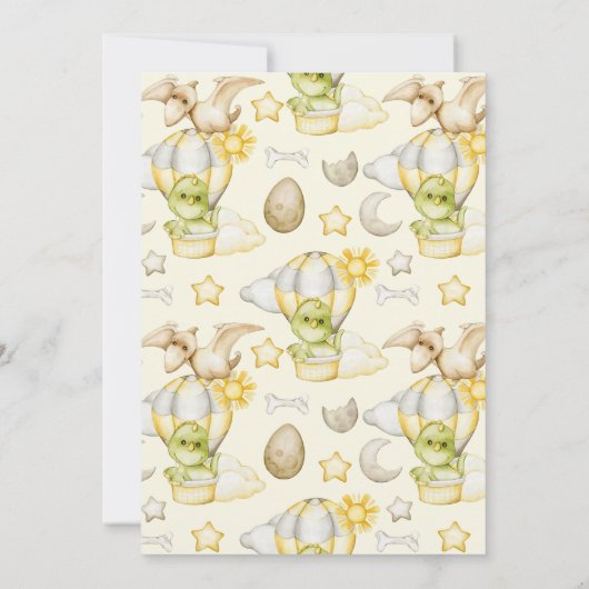Dinosaurus thema Baby shower Kaart (Achterkant)