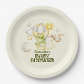 Dinosaurus thema Baby shower Papieren Bordje (Voorkant)