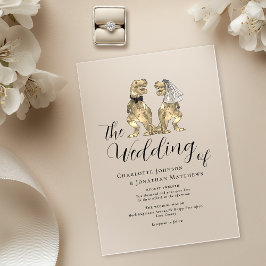 Dinosaurus thema bruiloft acryl uitnodigingen