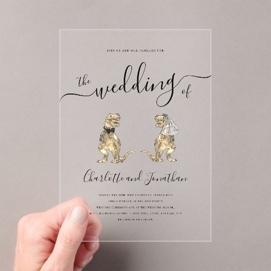 Dinosaurus thema bruiloft acryl uitnodigingen (Insitu (Draagbaar))