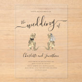 Dinosaurus thema bruiloft acryl uitnodigingen (Voorkant)