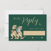 Dinosaurus Thema Bruiloft Antwoord (Voorkant)