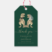 Dinosaurus Thema Bruiloft Dank Je Wel Cadeaulabel (Voorkant)