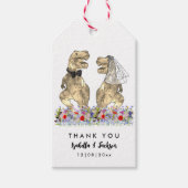 Dinosaurus Thema Bruiloft Dank Je Wel Cadeaulabel (Voorkant)
