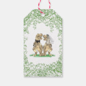 Dinosaurus thema bruiloft dank u cadeaulabel (Achterkant)