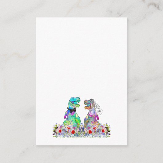 Dinosaurus thema bruiloft details informatiekaartje (Achterkant)