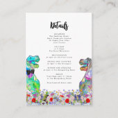 Dinosaurus thema bruiloft details informatiekaartje (Voorkant)