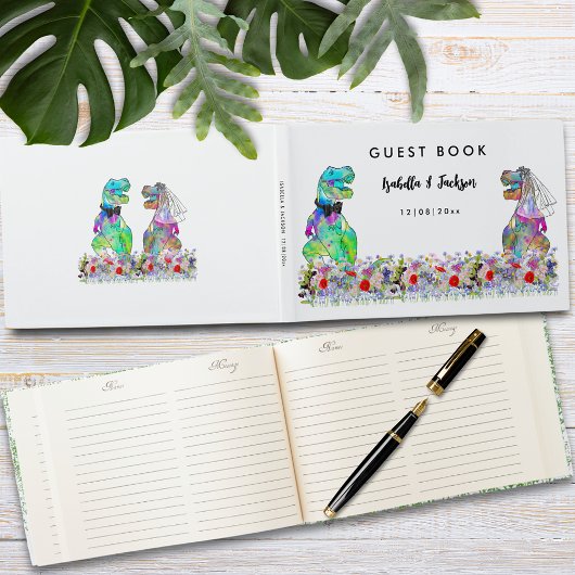 Dinosaurus Thema Bruiloft Gastenboek