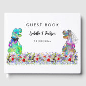 Dinosaurus Thema Bruiloft Gastenboek (Voorkant)