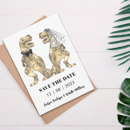 Dinosaurus thema bruiloft groen save the date